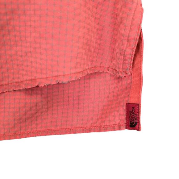 THE NORTH FACE Men's M Orange Grey Check Long Sleeve Button Shirt Suede-Like Y2K - Picture 9 of 11
